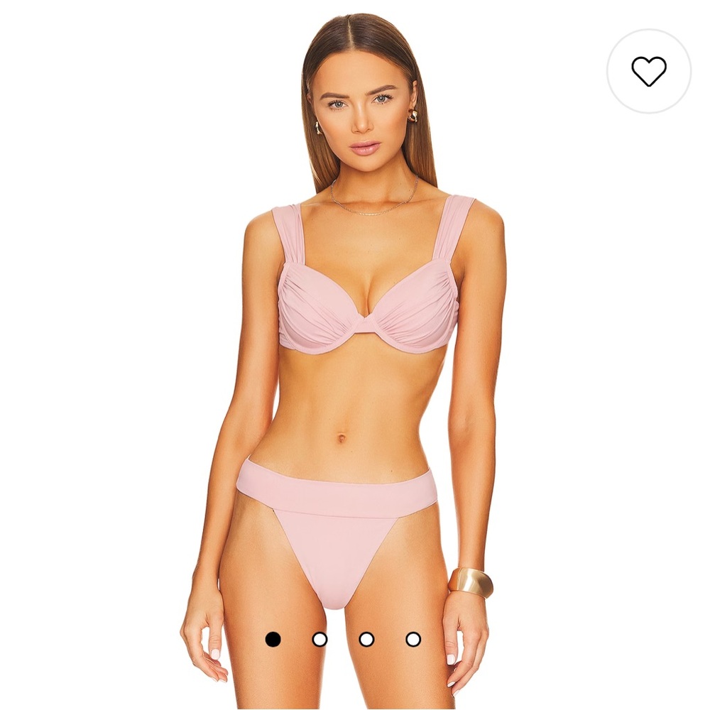 NWT! WeWoreWhat Ruched Claudia Bikini Top and High Leg Cheeky Bottom